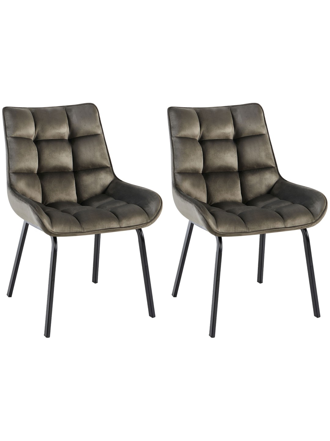 Lot de 2 chaises Saranda velours, anthracite