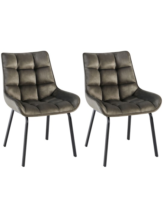 Lot de 2 chaises Saranda velours, anthracite
