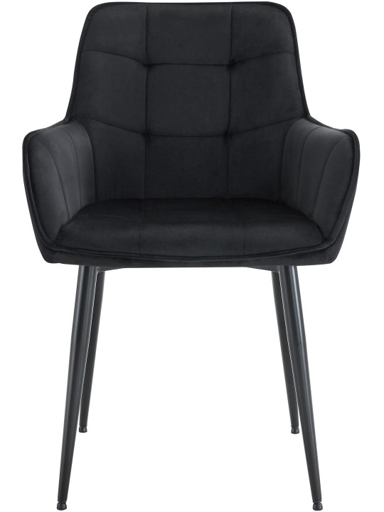 Ensemble de 2 chaises de salle à manger en velours Ferndale, noir