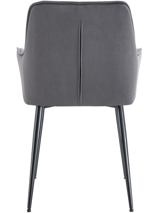 Ensemble de 2 chaises de salle à manger en velours Ferndale, gris foncé