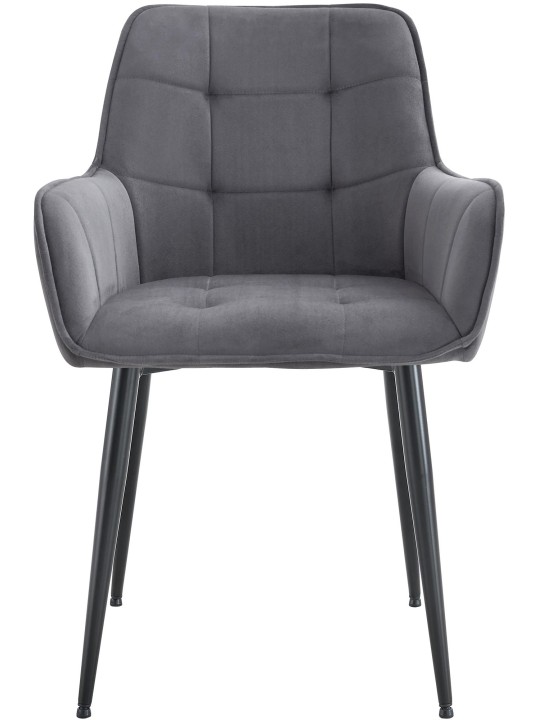 Ensemble de 2 chaises de salle à manger en velours Ferndale, gris foncé