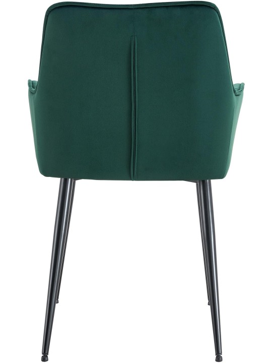 Ensemble de 2 chaises de salle à manger en velours Ferndale, vert foncé