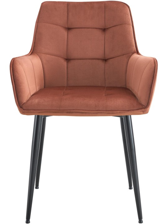 Ensemble de 2 chaises de salle à manger en velours Ferndale, brun