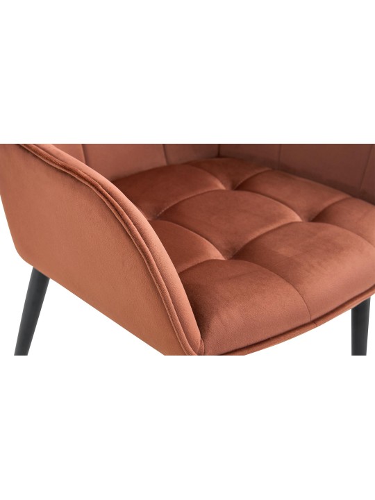 Ensemble de 2 chaises de salle à manger en velours Ferndale, brun