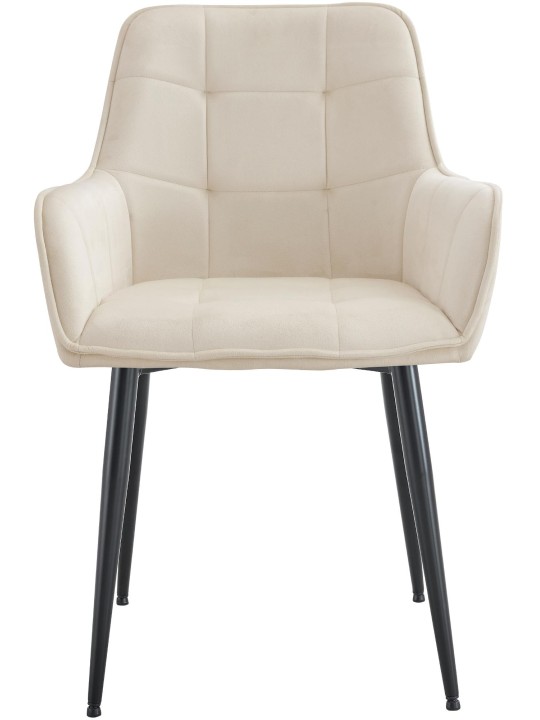 Ensemble de 2 chaises de salle à manger en velours Ferndale, crème