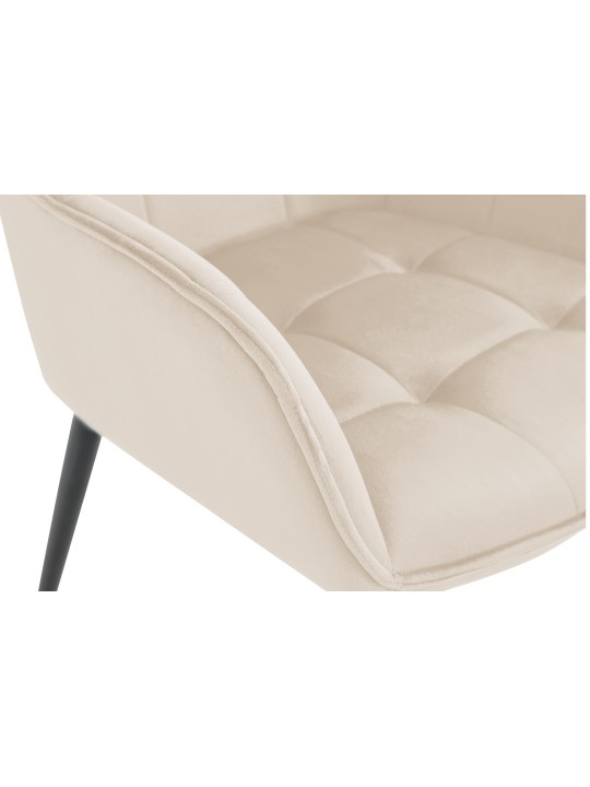 Ensemble de 2 chaises de salle à manger en velours Ferndale, crème