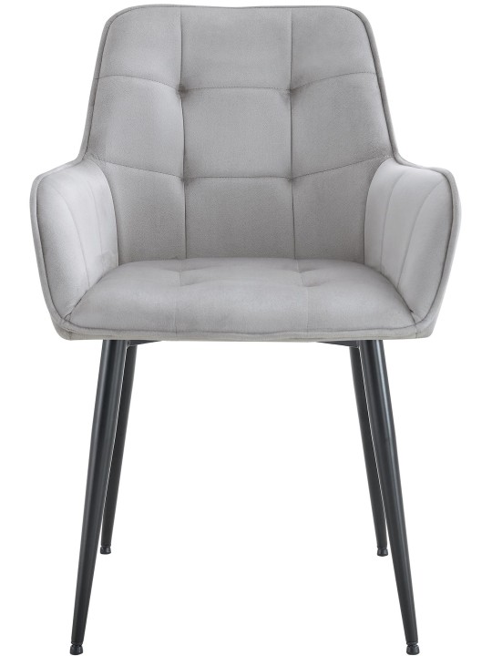 Ensemble de 2 chaises de salle à manger en velours Ferndale, gris clair