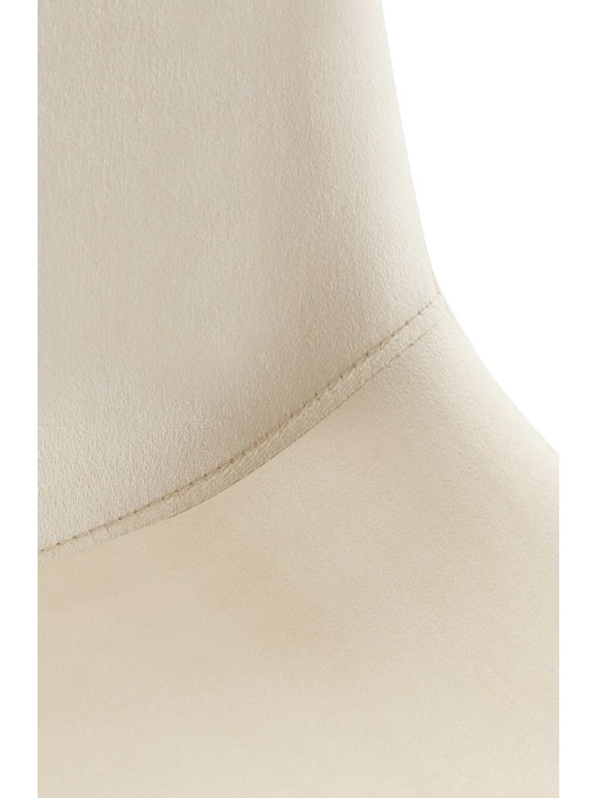 Lot de 2 chaises de salle à manger Lewes velours, crème