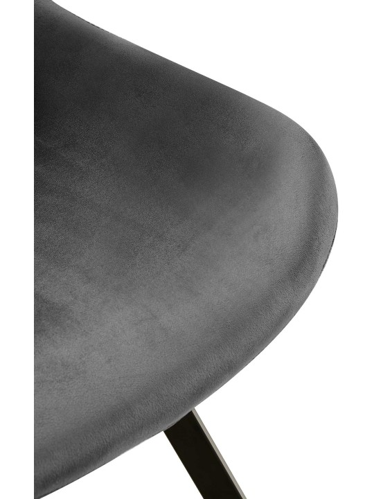 Lot de 2 chaises de salle à manger Lewes velours, gris foncé