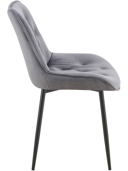 Lot de 2 chaises de salle à manger Wallace velours, gris foncé Lot de 2 chaises de salle à manger Wallace velours, gris foncé