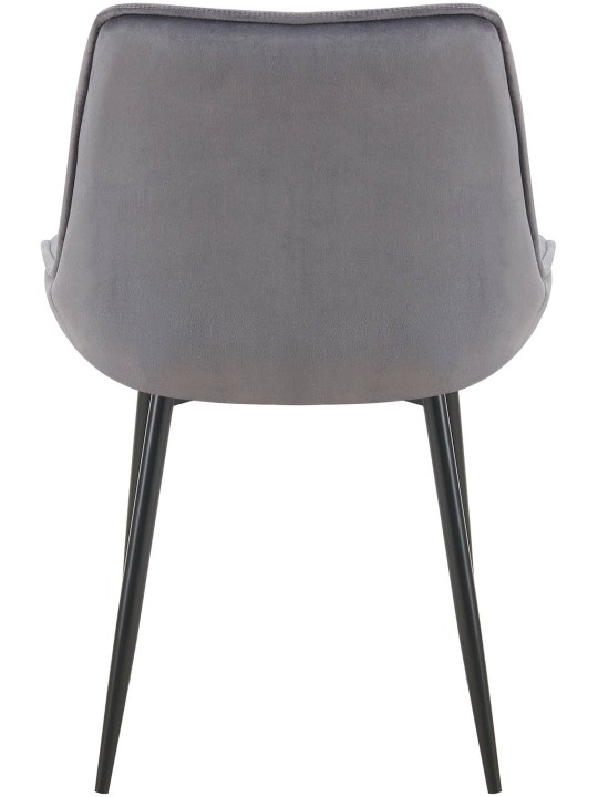 Lot de 2 chaises de salle à manger Wallace velours, gris foncé Lot de 2 chaises de salle à manger Wallace velours, gris foncé