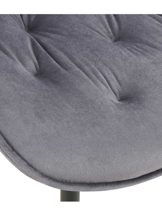 Lot de 2 chaises de salle à manger Wallace velours, gris foncé Lot de 2 chaises de salle à manger Wallace velours, gris foncé