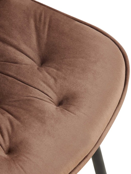 Lot de 2 chaises de salle à manger Wallace velours, brun Lot de 2 chaises de salle à manger Wallace velours, brun