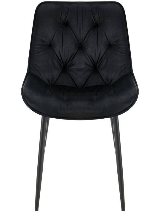 Lot de 2 chaises de salle à manger Wallace velours, noir Lot de 2 chaises de salle à manger Wallace velours, noir