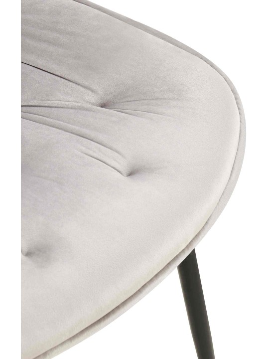 Lot de 2 chaises de salle à manger Wallace velours, gris Lot de 2 chaises de salle à manger Wallace velours, gris