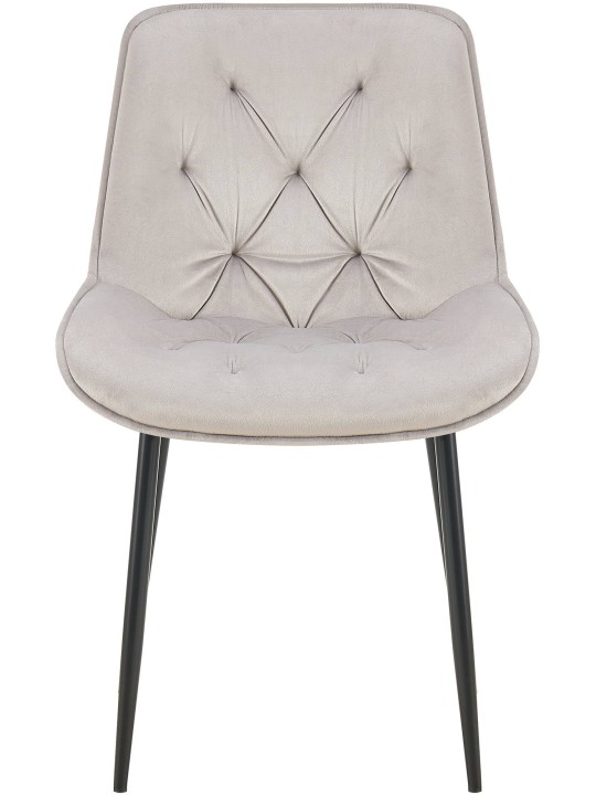 Lot de 2 chaises de salle à manger Wallace velours, gris Lot de 2 chaises de salle à manger Wallace velours, gris