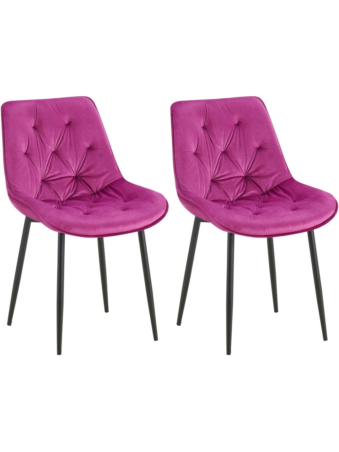 Lot de 2 chaises de salle à manger Wallace velours, lilas