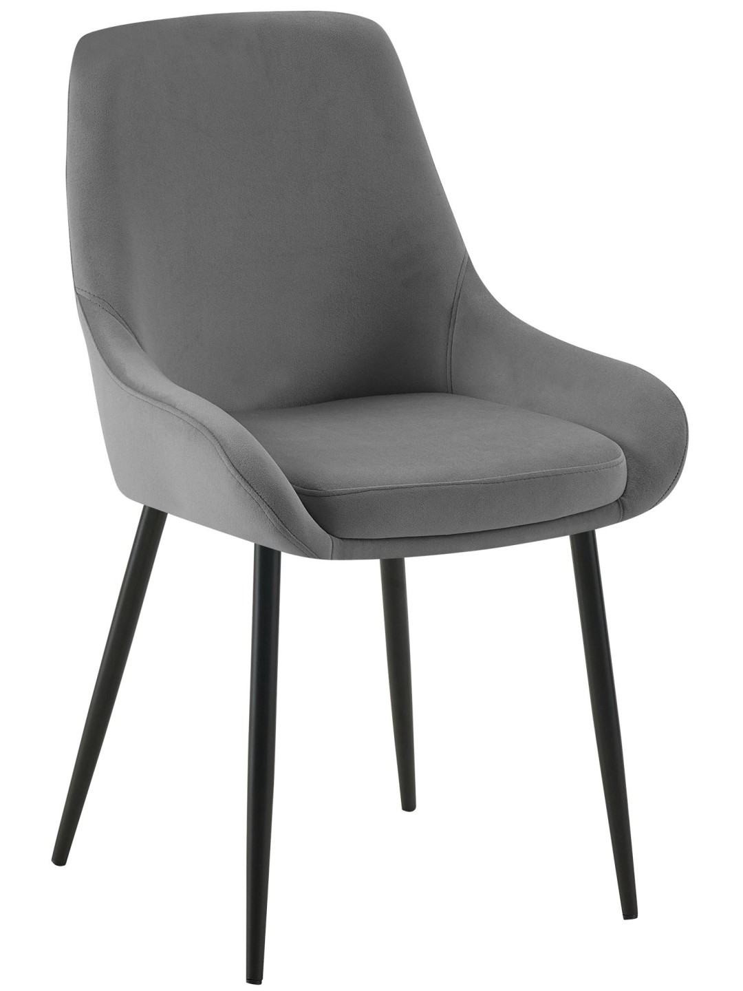 Chaise de salle à manger en velours Elmira, gris foncé