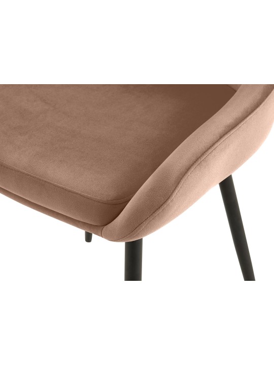 Chaise de salle à manger en velours Elmira, brun