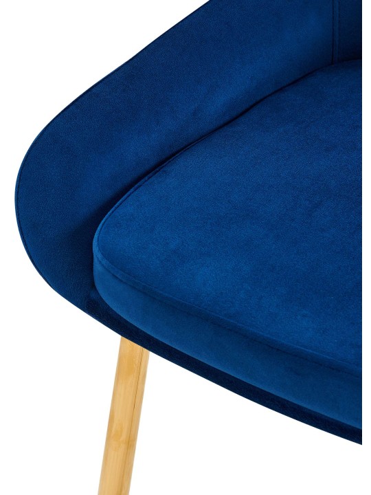 Chaise de salle à manger Elmira velours or, bleu foncé Chaise de salle à manger Elmira velours or, bleu foncé