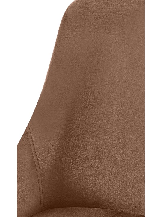 Chaise de salle à manger Elmira velours or, brun