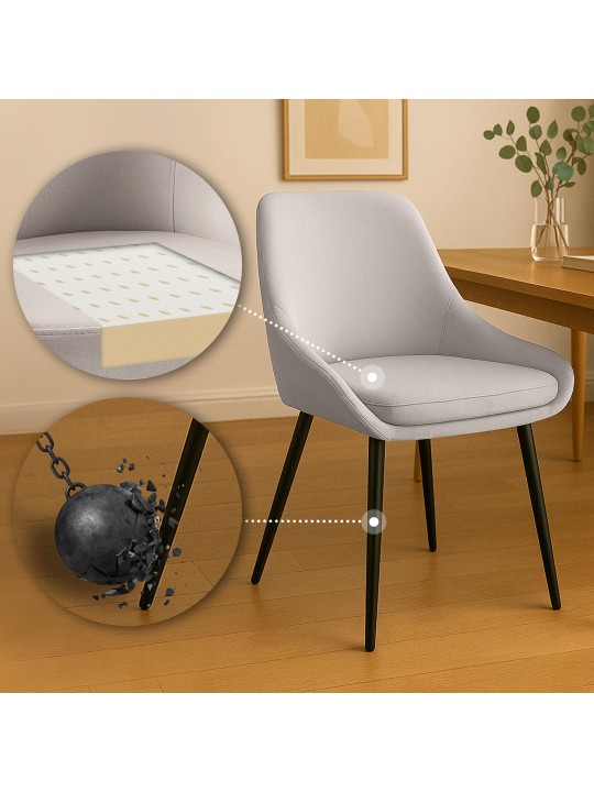 Chaise de salle à manger en velours Elmira, gris Chaise de salle à manger en velours Elmira, gris