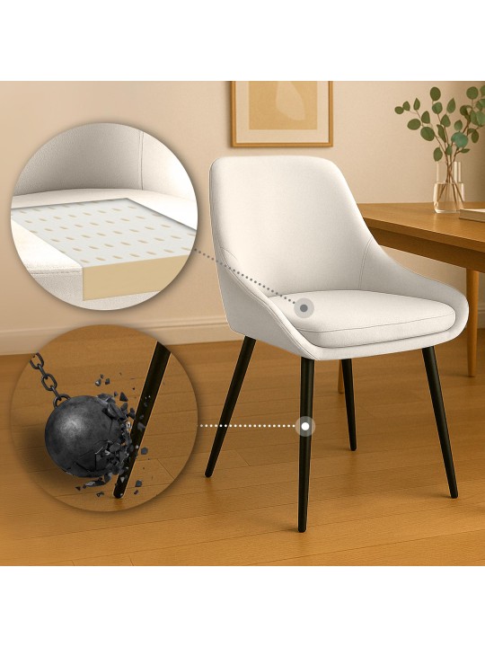 Chaise de salle à manger en velours Elmira, crème Chaise de salle à manger en velours Elmira, crème