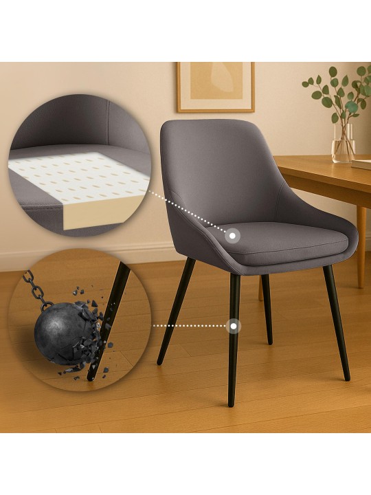 Chaise de salle à manger en velours Elmira, anthracite Chaise de salle à manger en velours Elmira, anthracite