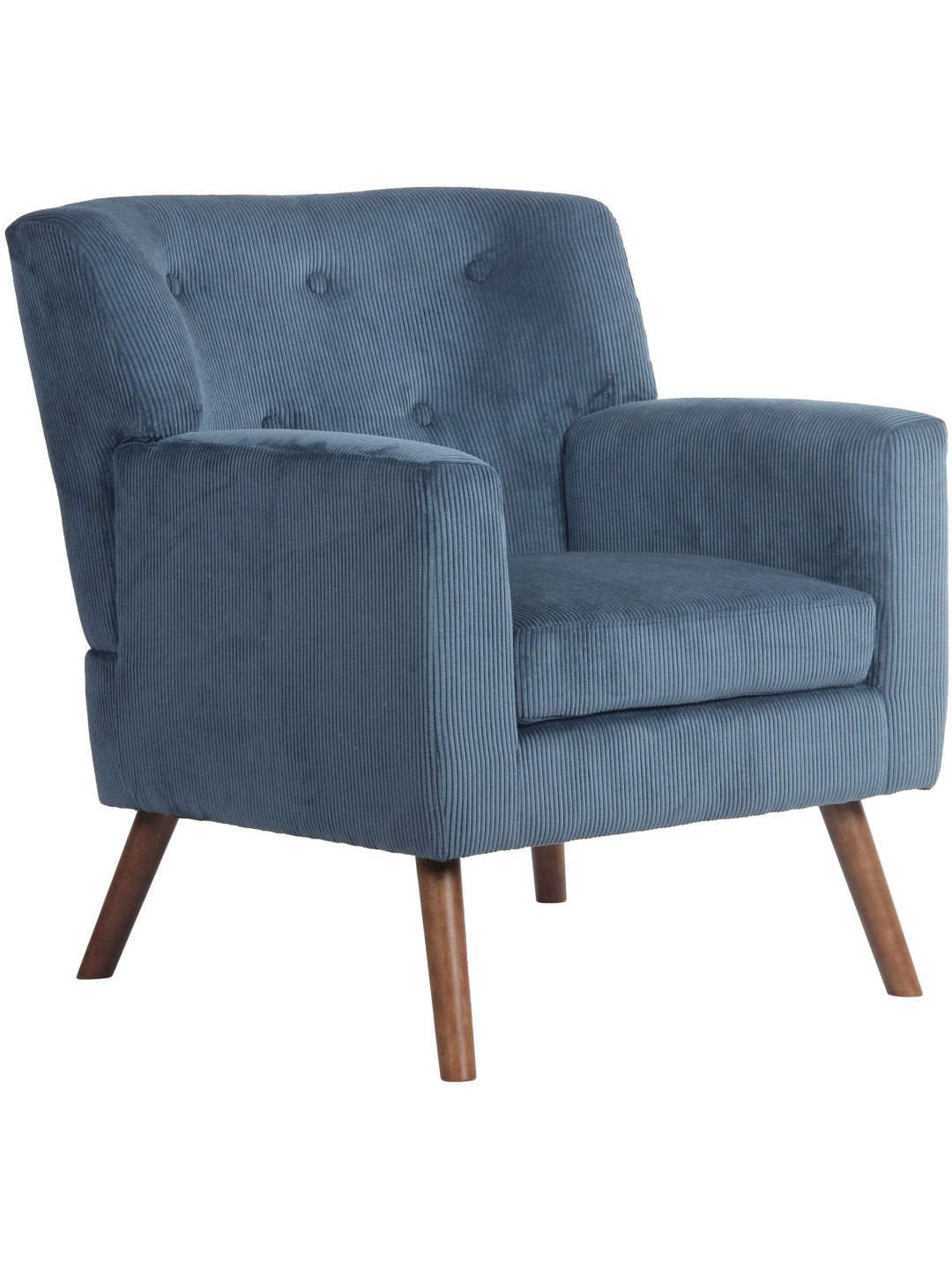 Fauteuil Kioni Cord, bleu