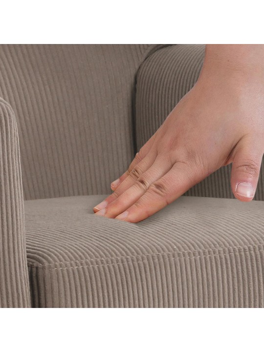 Fauteuil Kioni Cord, brun foncé