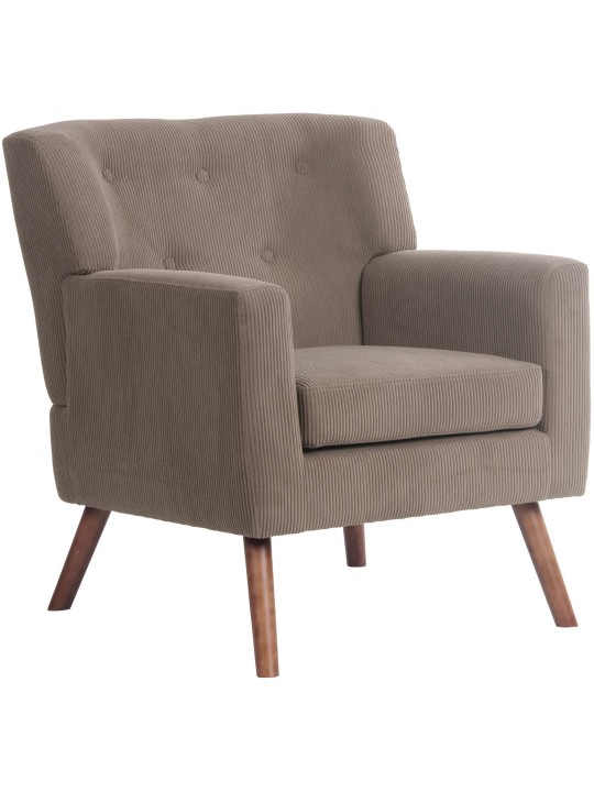 Fauteuil Kioni Cord, brun foncé