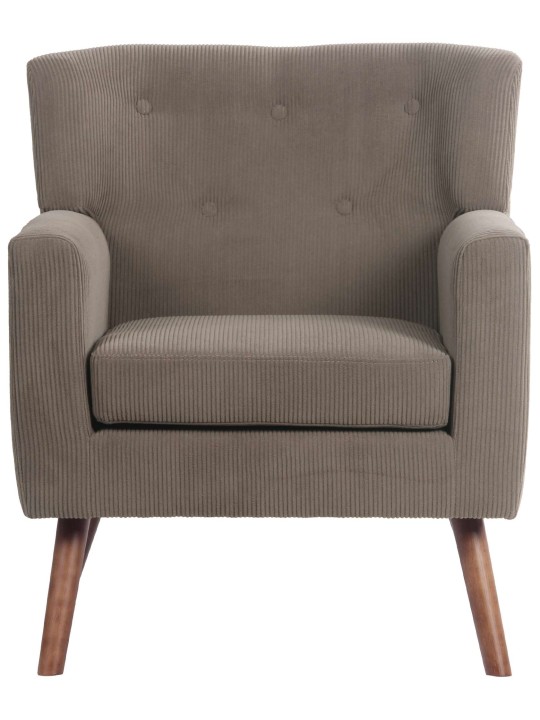 Fauteuil Kioni Cord, brun foncé