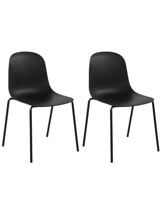 Lot de 2 chaises Hardin, noir Lot de 2 chaises Hardin, noir