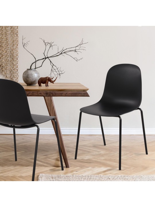 Lot de 2 chaises Hardin, noir Lot de 2 chaises Hardin, noir