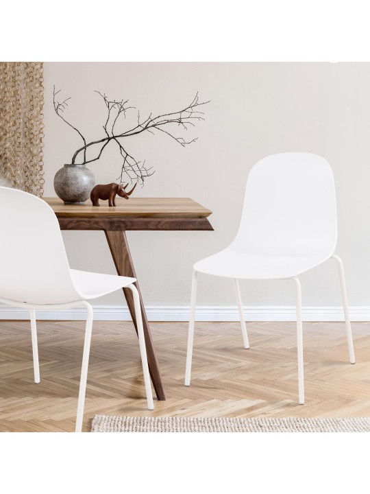 Lot de 2 chaises Hardin, blanc