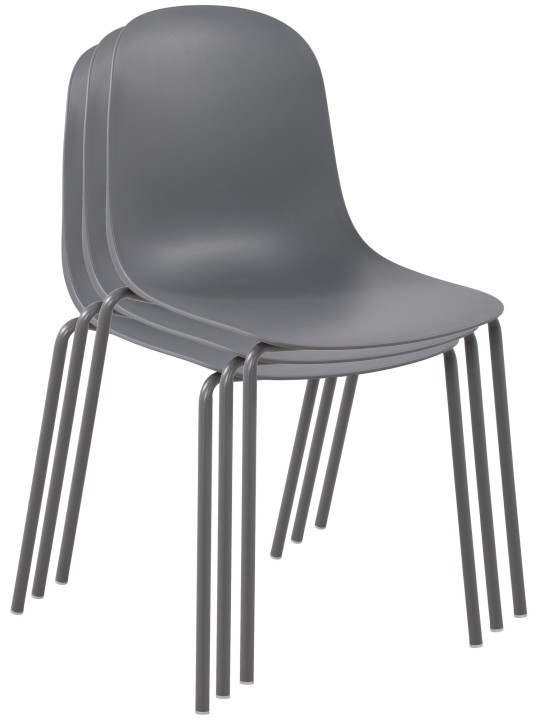 Lot de 2 chaises Hardin, gris foncé