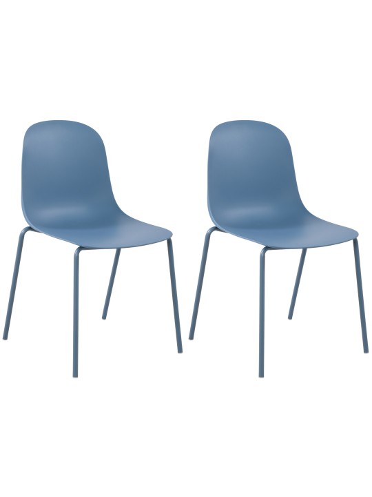 Lot de 2 chaises Hardin, bleu