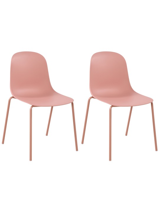 Lot de 2 chaises Hardin, rose
