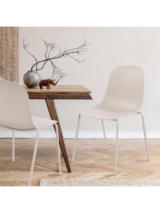 Lot de 2 chaises Hardin, gris clair Lot de 2 chaises Hardin, gris clair