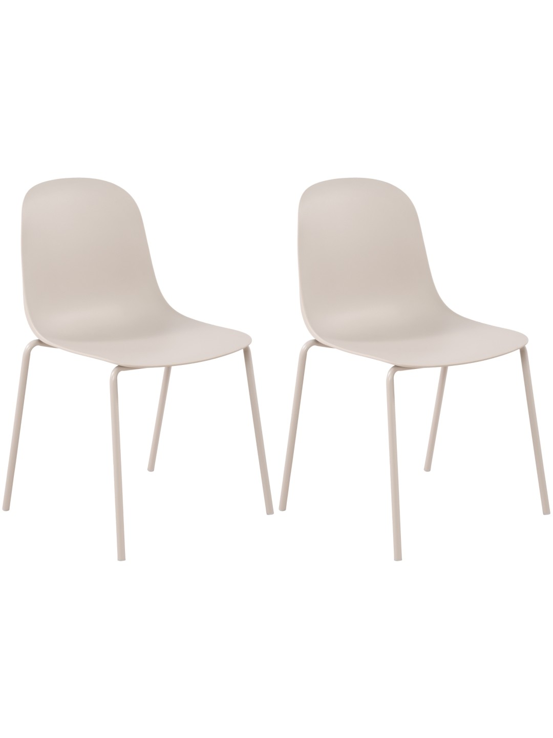 Lot de 2 chaises Hardin, gris clair