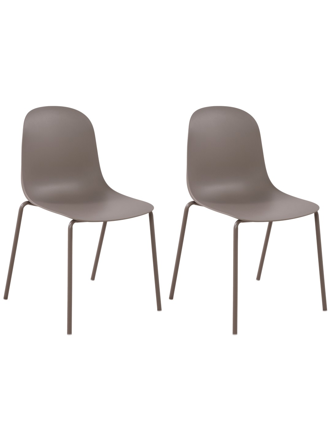 Lot de 2 chaises Hardin, taupe