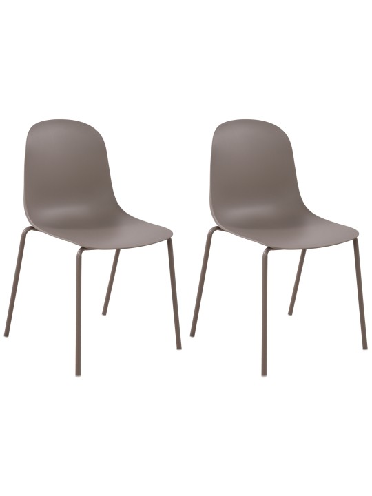 Lot de 2 chaises Hardin, taupe