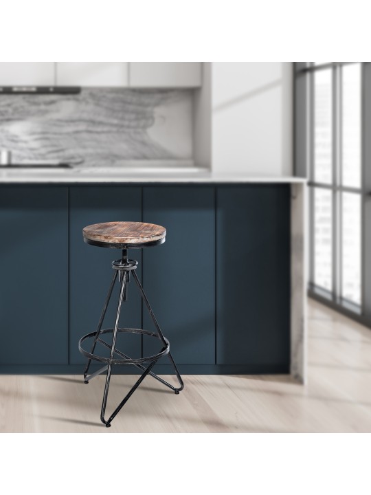 Lot de 2 tabourets de bar Karla, argent