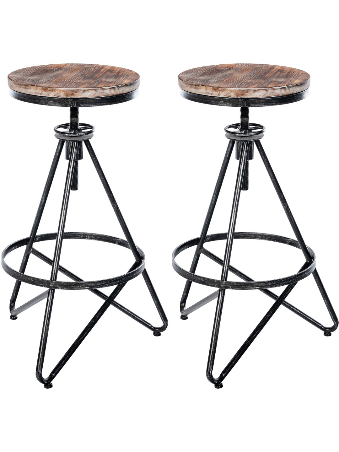 Lot de 2 tabourets de bar Karla, argent