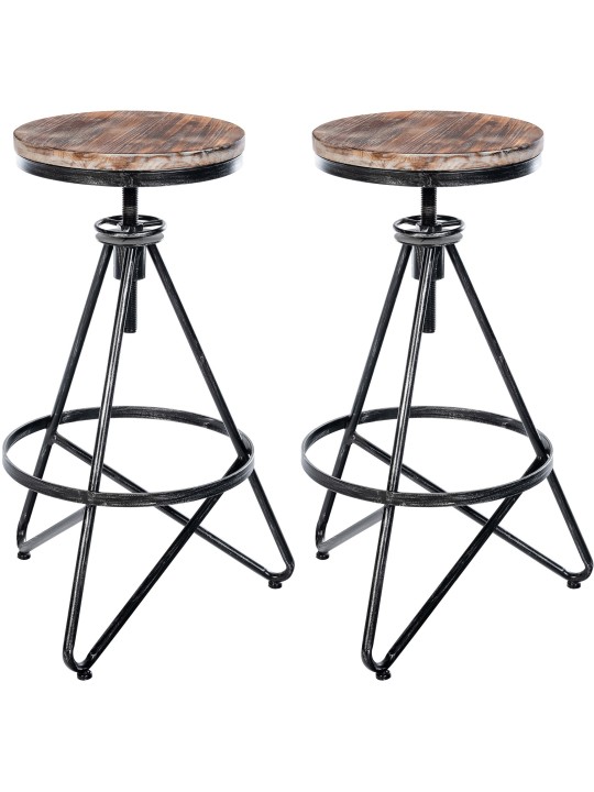 Lot de 2 tabourets de bar Karla, argent