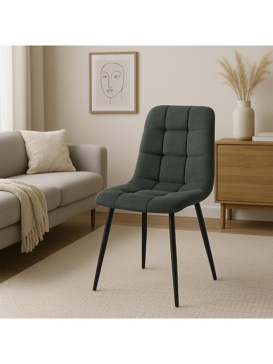 Chaise de salle à manger Antibes Cord, vert