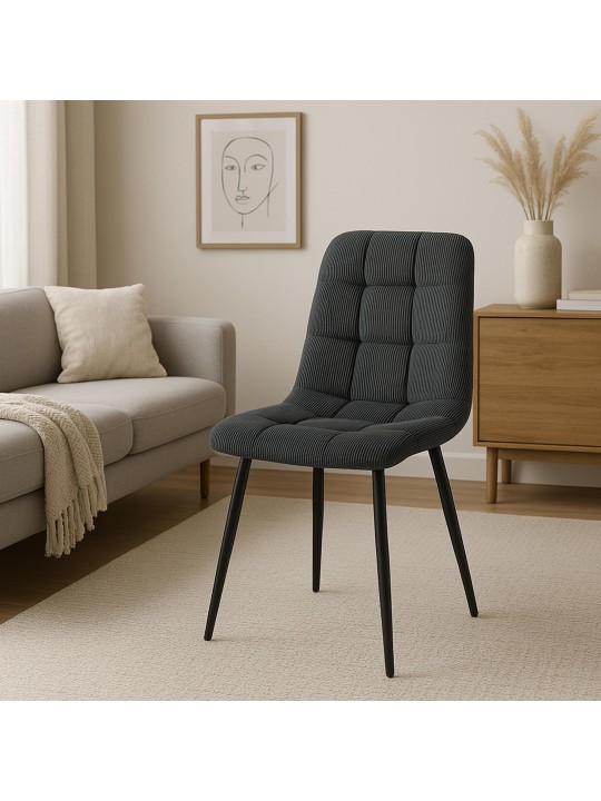 Chaise de salle à manger Tilde Cord, noir Chaise de salle à manger Tilde Cord, noir