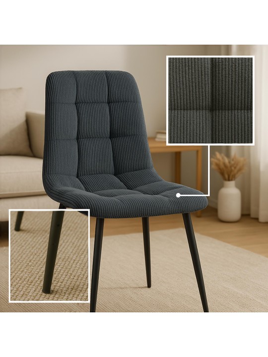 Chaise de salle à manger Tilde Cord, noir Chaise de salle à manger Tilde Cord, noir