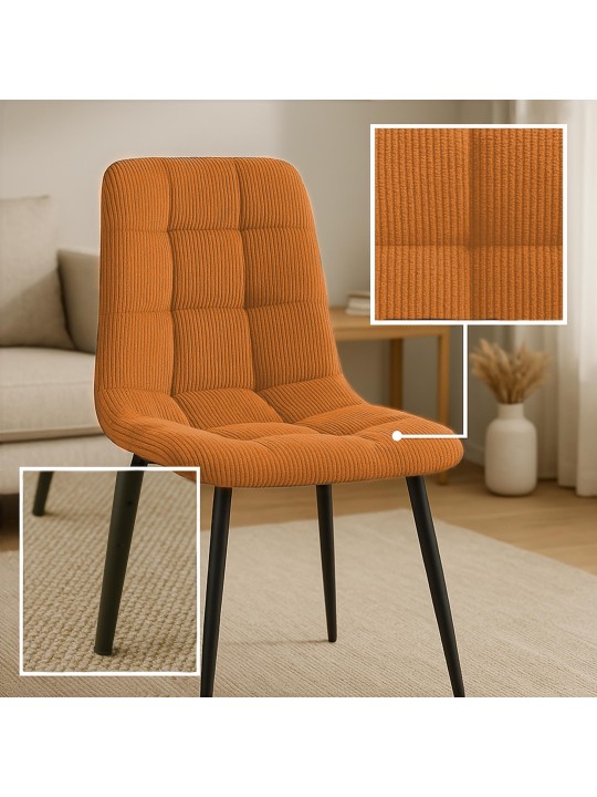 Chaise de salle à manger Tilde Cord, orange
