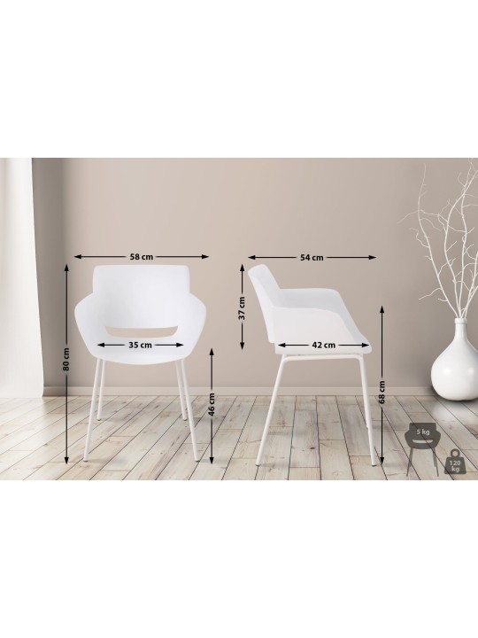 Lot de 2 chaises Alpena, blanc